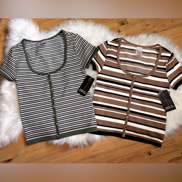 NOBO Tops - NWT 2 (Lot/Bundle) NOBO No Boundaries Juniors Seamless Button Front Tee Medium